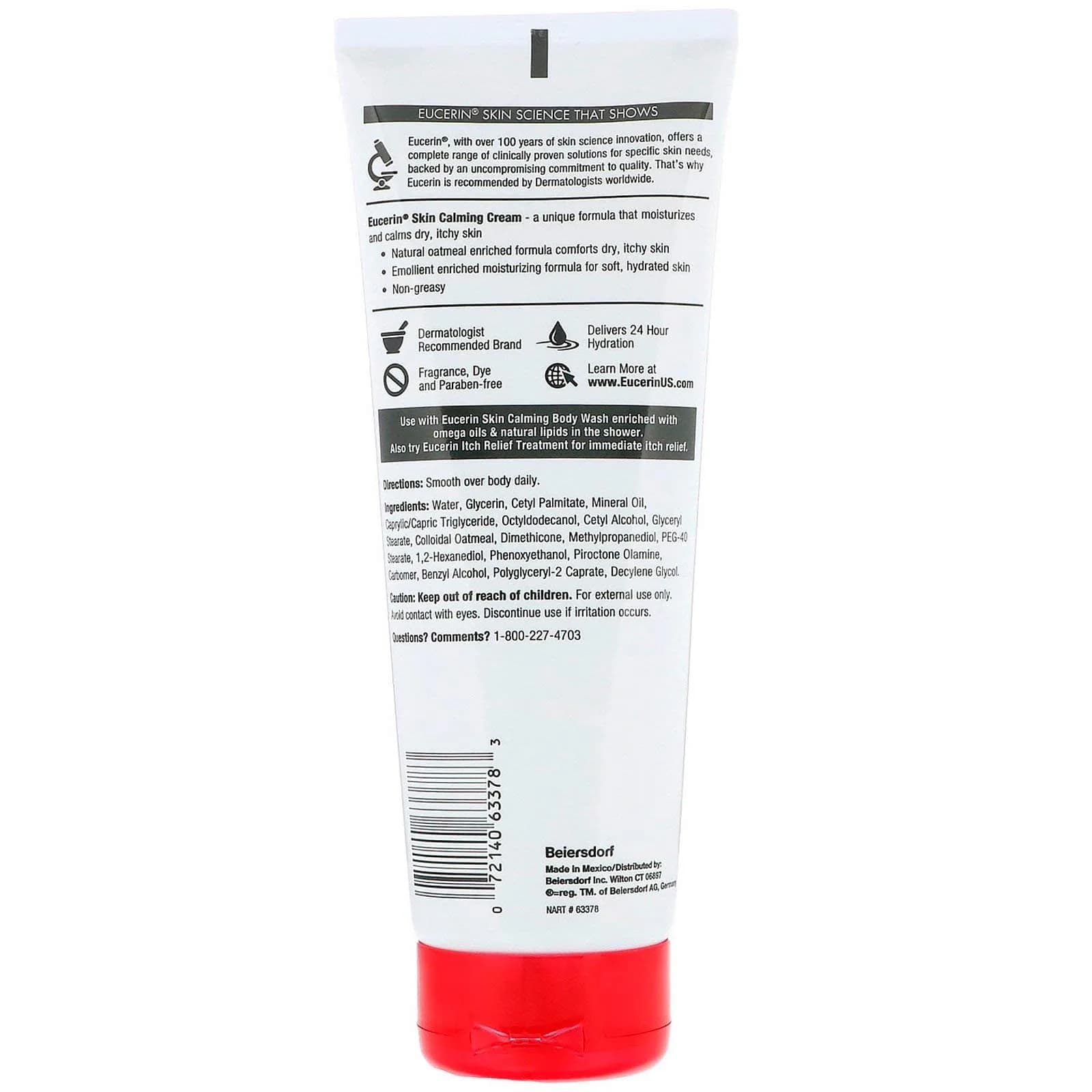 Eucerin Skin Calming Fragrance-Free Creme 226 g (8 oz) | Soothes Dry Skin with Colloidal Oatmeal - view 2