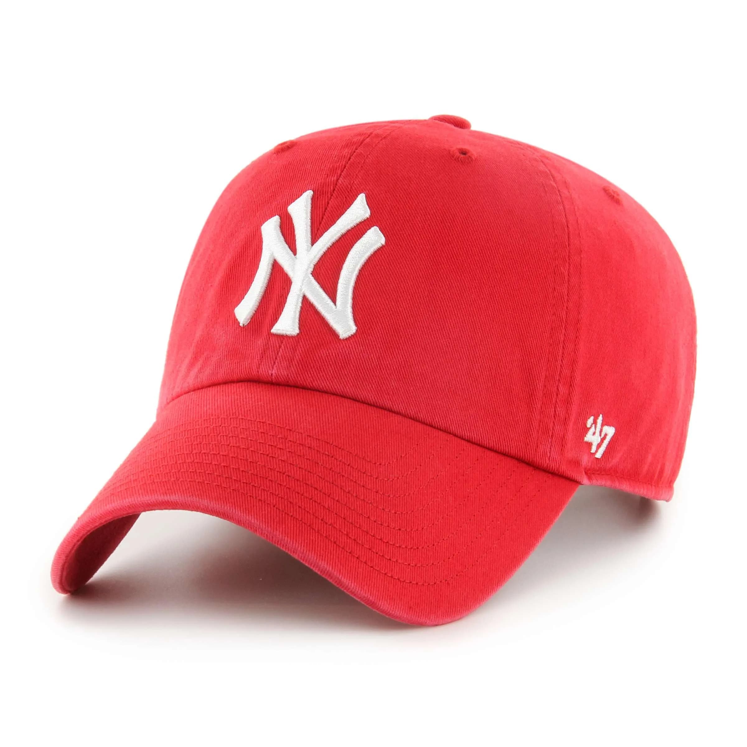 47 Men's '47 Brand Yankees Baseball Cap | Relaxed Fit, One-Size, Red