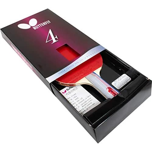 Butterfly B401 Shakehand Table Tennis Racket Set with Case | 5-Ply Wood Blade, Yuki Rubber, Flared Handle thumbnail 1