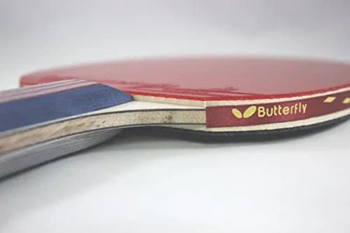 Butterfly B401 Shakehand Table Tennis Racket Set with Case | 5-Ply Wood Blade, Yuki Rubber, Flared Handle thumbnail 7