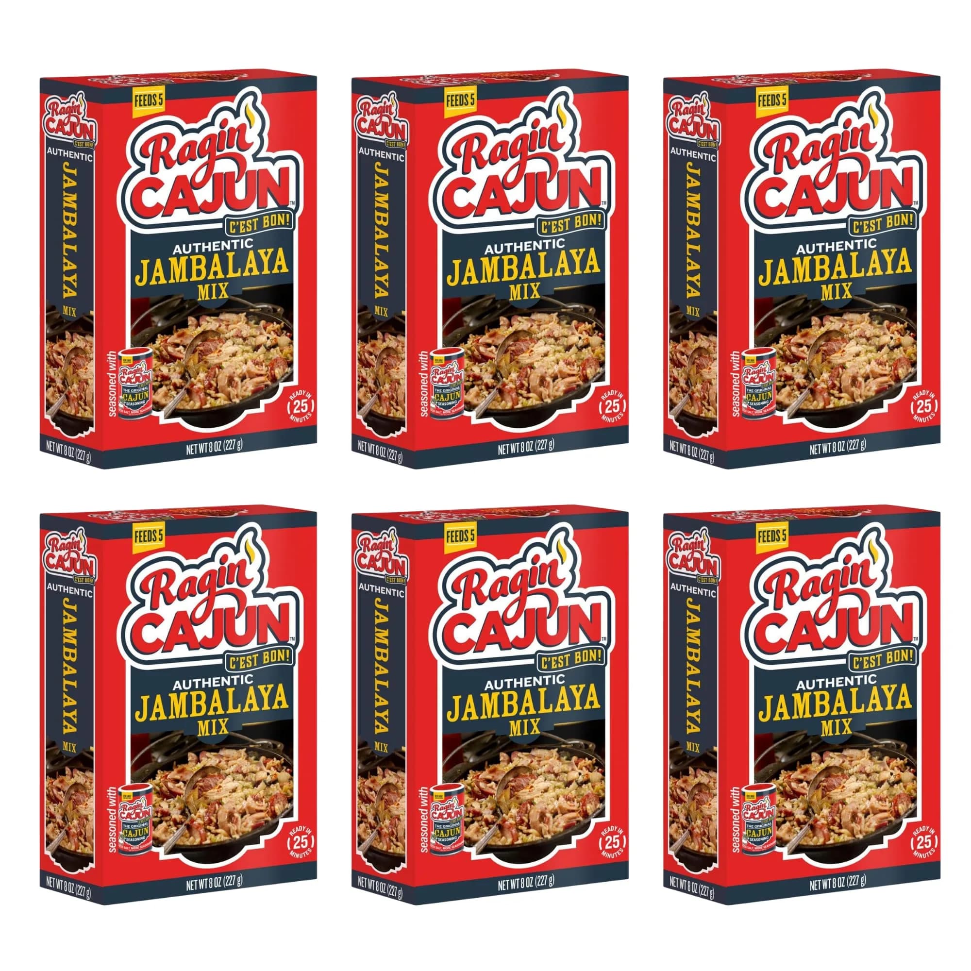 Ragin' Cajun Jambalaya Mix, 48 oz (6 x 8 oz) | Cajun seasoning for authentic Louisiana flavor - main product image