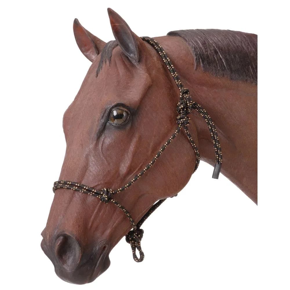Tough 1 Poly Rope Halter - Black | Medium-Stiff Poly Nylon Rope for Horse Training — Black