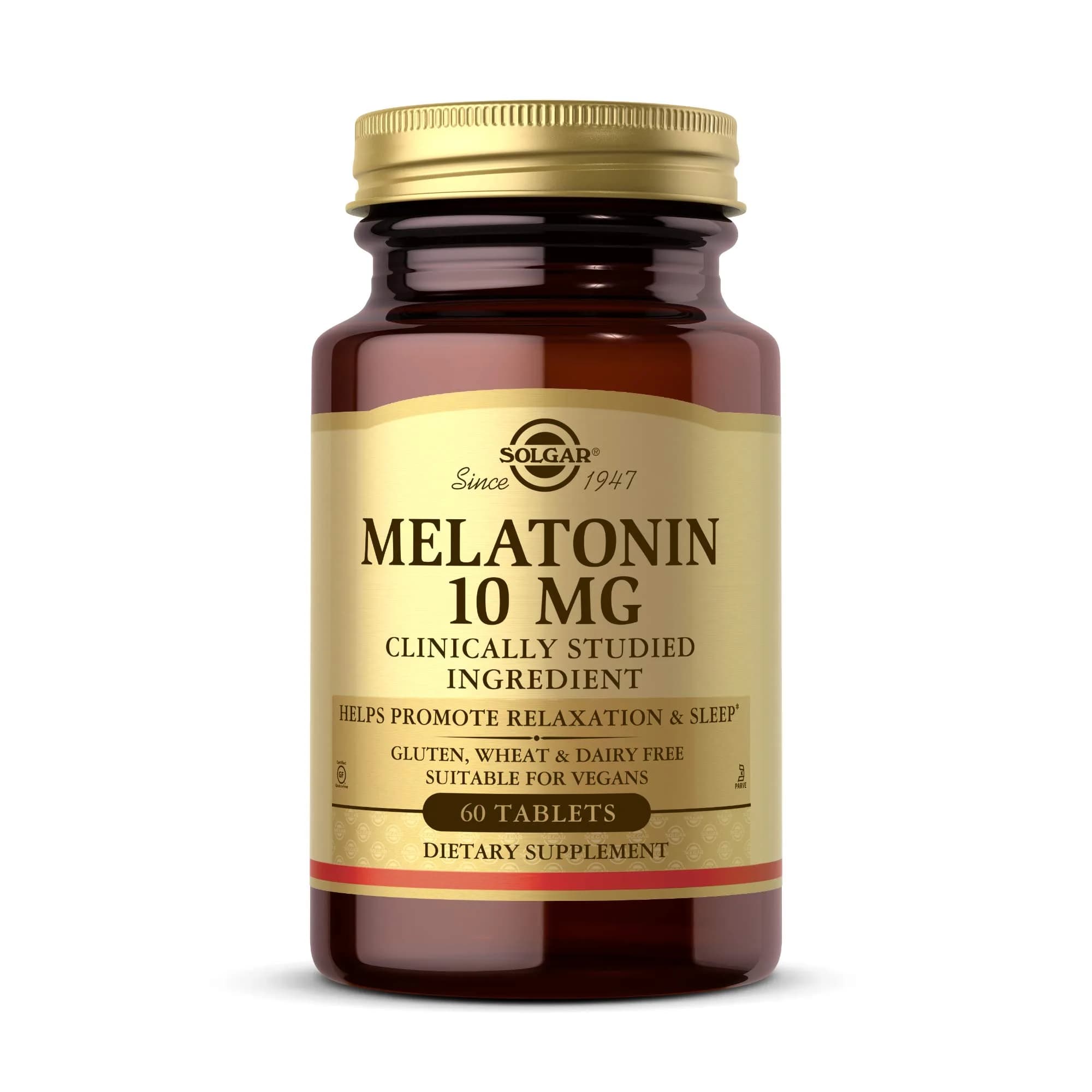 Solgar Melatonin 10mg Tablets 60 Count | Sleep Support for Adults — No Color