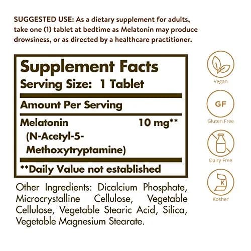 Solgar Melatonin 10mg Tablets 60 Count | Sleep Support for Adults thumbnail 2