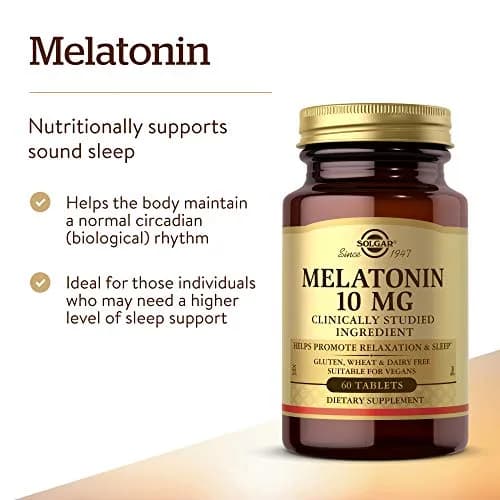 Solgar Melatonin 10mg Tablets 60 Count | Sleep Support for Adults thumbnail 3