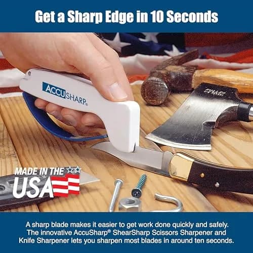 AccuSharp Knife & Shear Sharpener Combo | Reversible Tungsten Carbide Blades, Ergonomic Handle, 10 Sec Edge Restoration thumbnail 4