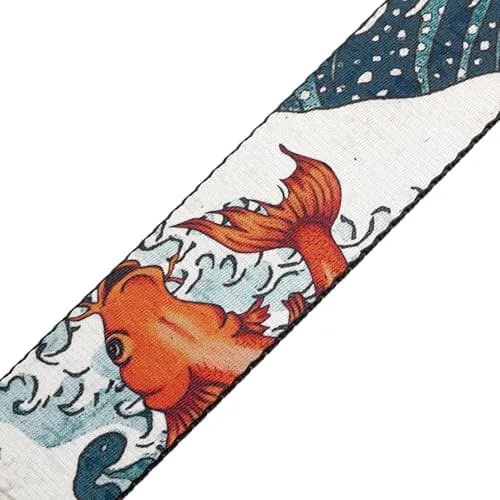 Levy's 2" Polyester Guitar Strap with Koi Fish & Waves Design, 35"-65" Adjustable Length | Sublimation Printed, Color-Fast thumbnail 4