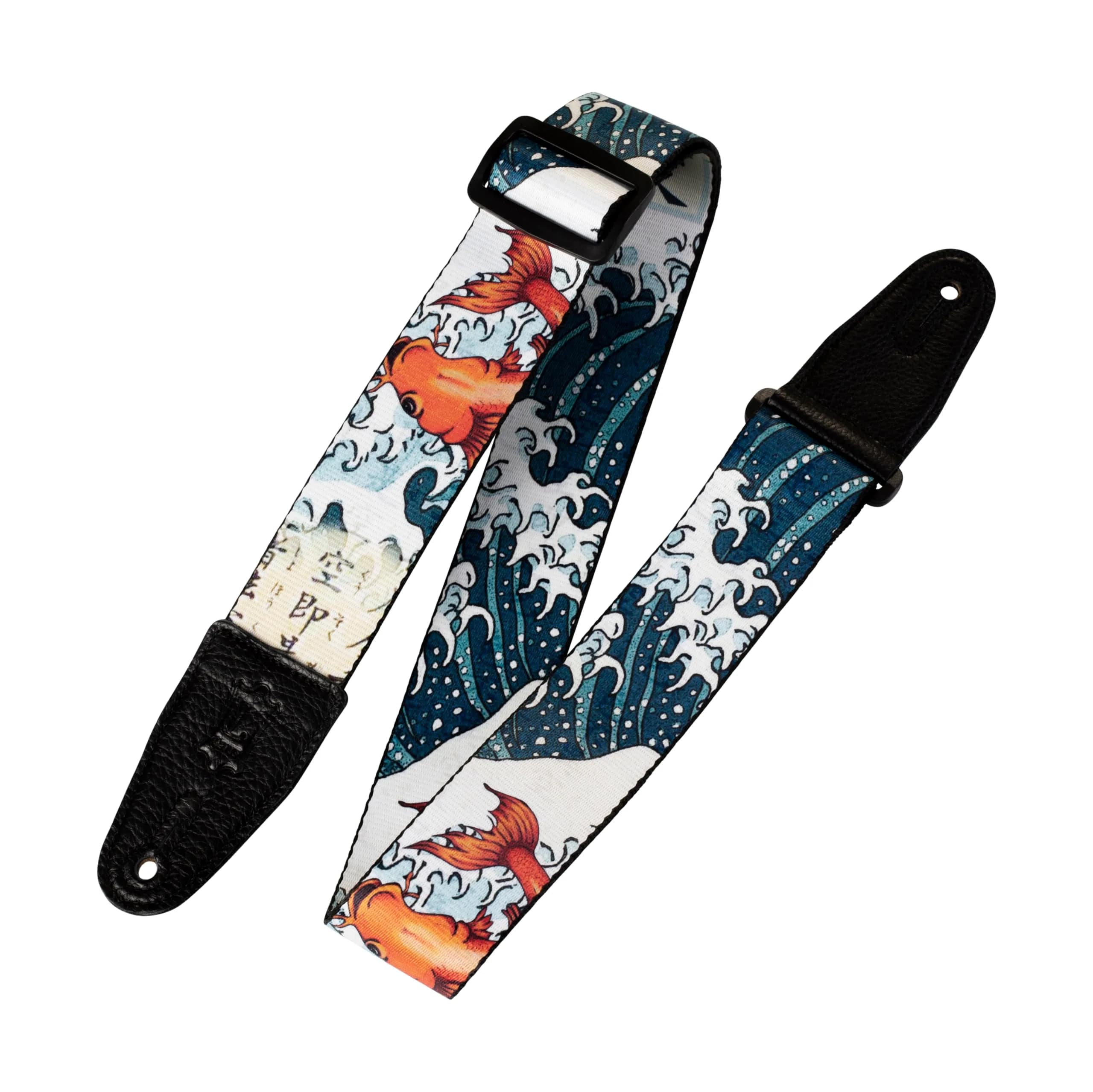 Levy's 2" Polyester Guitar Strap with Koi Fish & Waves Design, 35"-65" Adjustable Length | Sublimation Printed, Color-Fast - main product image