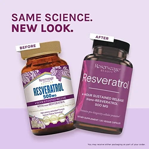 Reserveage Nutrition Resveratrol 500 mg Antioxidant Supplement 30 Count | Supports Heart and Cellular Health thumbnail 8