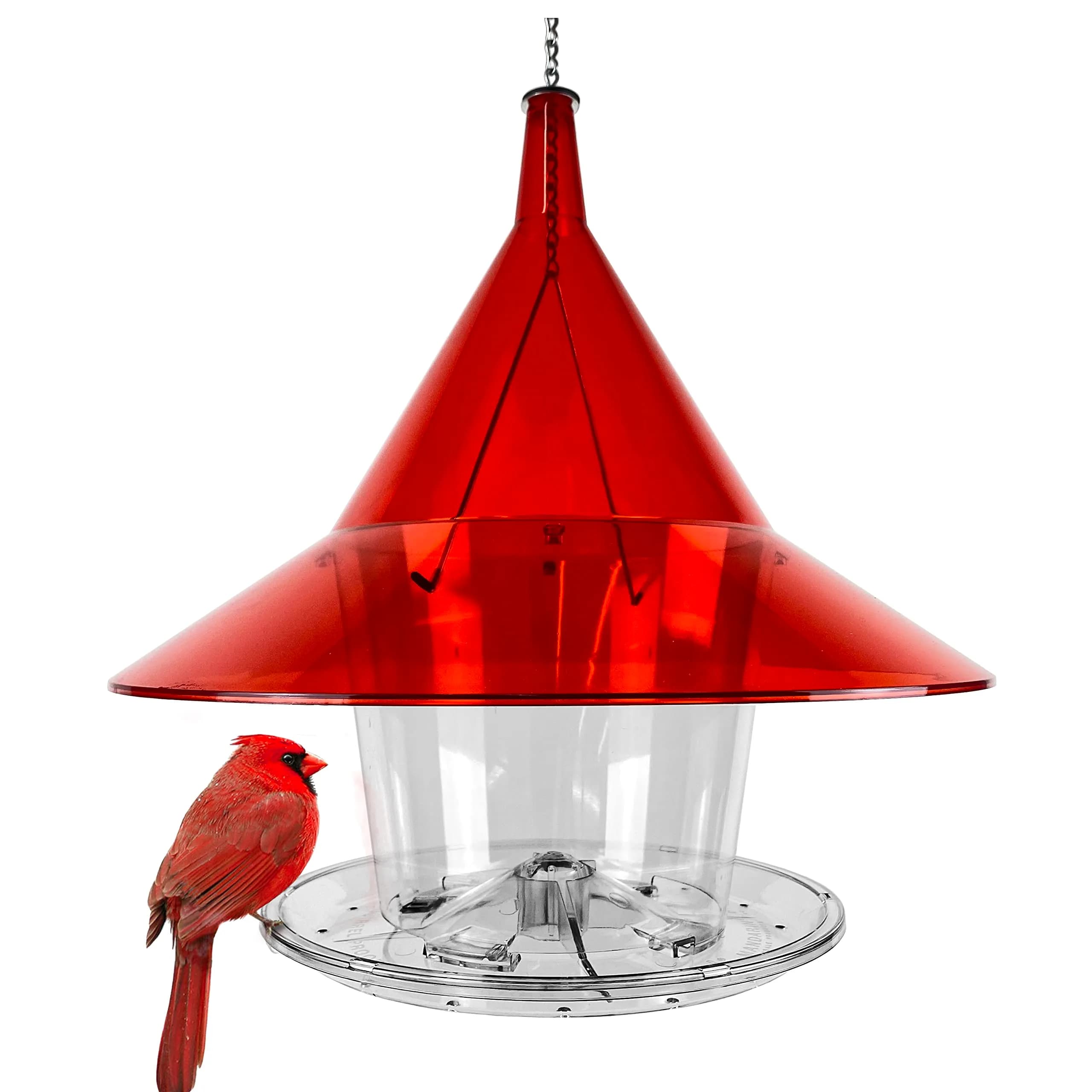 Sky Cafe Squirrel Proof Bird Feeder for Outside - Very Large, 17 in. Diameter, 1.5 Gallon Birdseed Capacity | Made in USA