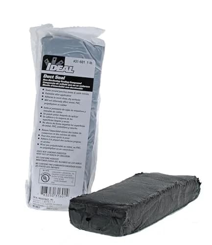 IDEAL Industries Duct Seal Compound 1 lb Block Gray Putty | Seals Junction Boxes, Service Entrances & HVAC Penetrations thumbnail 1