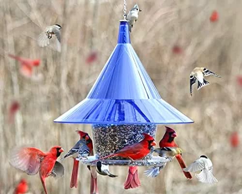 Sky Cafe Squirrel Proof Bird Feeder for Outside | Large, 17 in. Diameter, 1.5 Gallon Capacity, Made in USA thumbnail 2