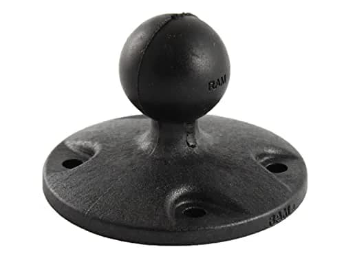 RAM MOUNTS Round Plate Ball Base with B Size 1" Ball, 4-Hole AMPS | High-Strength Composite Mount for GPS & Devices thumbnail 1
