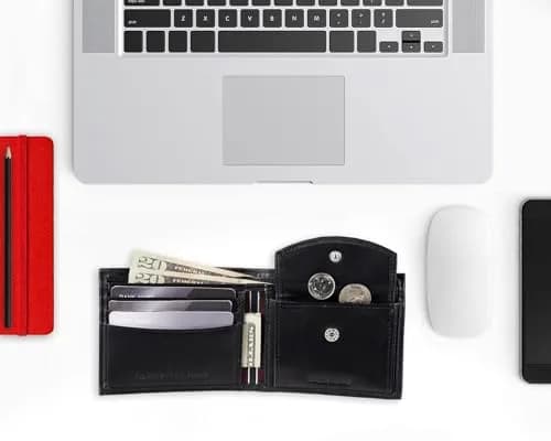 Tommy Hilfiger Genuine Leather Slim Bifold Wallet with Coin Pocket | RFID Blocking thumbnail 6