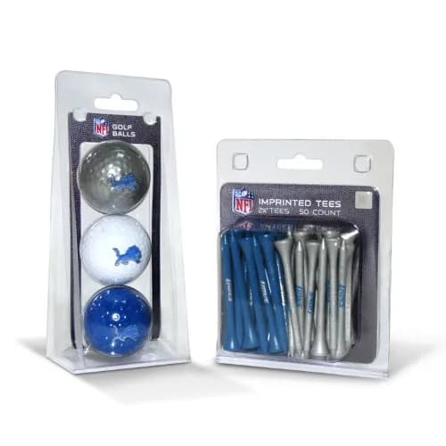 Team Golf NFL Detroit Lions 3 Golf Balls & 50 Tees Set | Officially Licensed NFL Fan Gear thumbnail 1