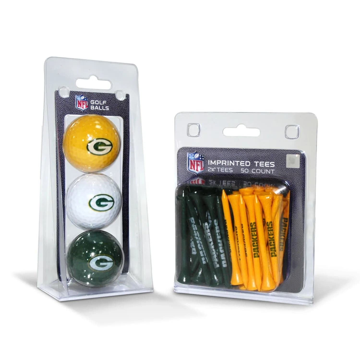 Team Golf NFL Green Bay Packers 3 Golf Balls & 50 Tees Set | Officially Licensed Fan Gear - main product image