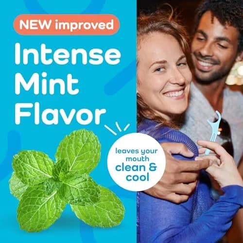 Plackers Twin Line Floss Picks, Intense Mint, 75 Count | Double Floss Surface, Mint Flavor, On-the-Go Oral Care thumbnail 4
