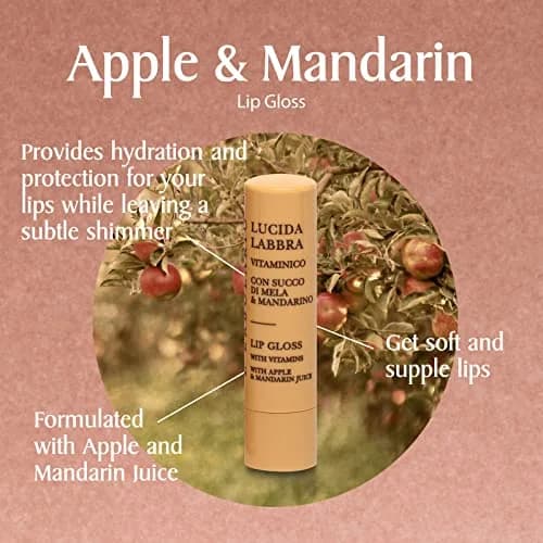 L'Erbolario Lip Gloss Apple Mandarin 0.15 oz | Soothing, Hydrating with Subtle Shine thumbnail 2