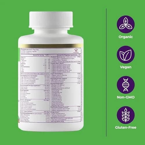 Paradise Herbs & Essentials ORAC Energy Superfood Capsules 120 Ct | Organic, Gluten-Free, Vegan thumbnail 6