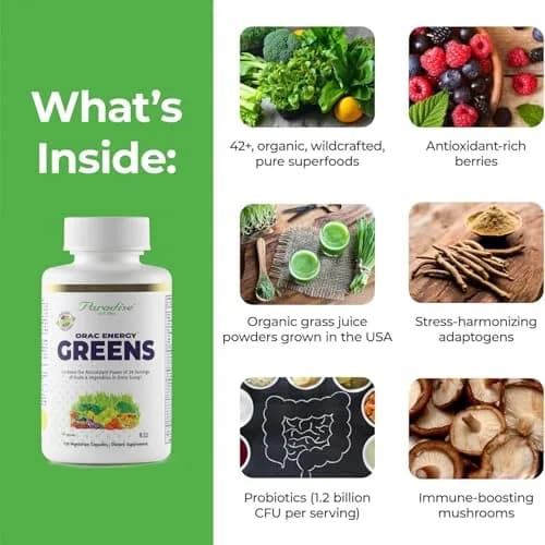 Paradise Herbs & Essentials ORAC Energy Superfood Capsules 120 Ct | Organic, Gluten-Free, Vegan thumbnail 3