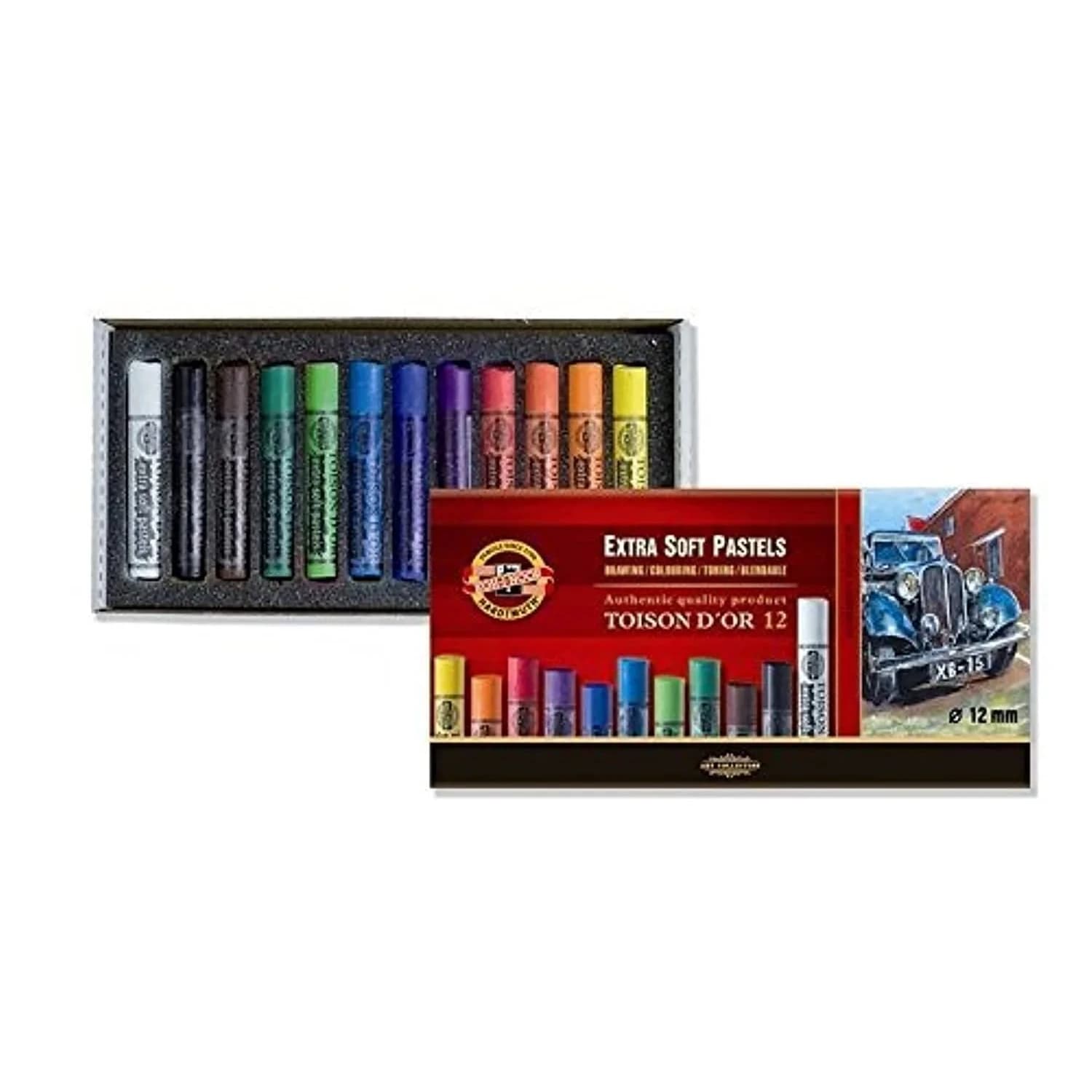 Koh-I-Noor Extra Soft Pastels Set/12 (FA8552) | Assorted Colors Drawing Media - main product image