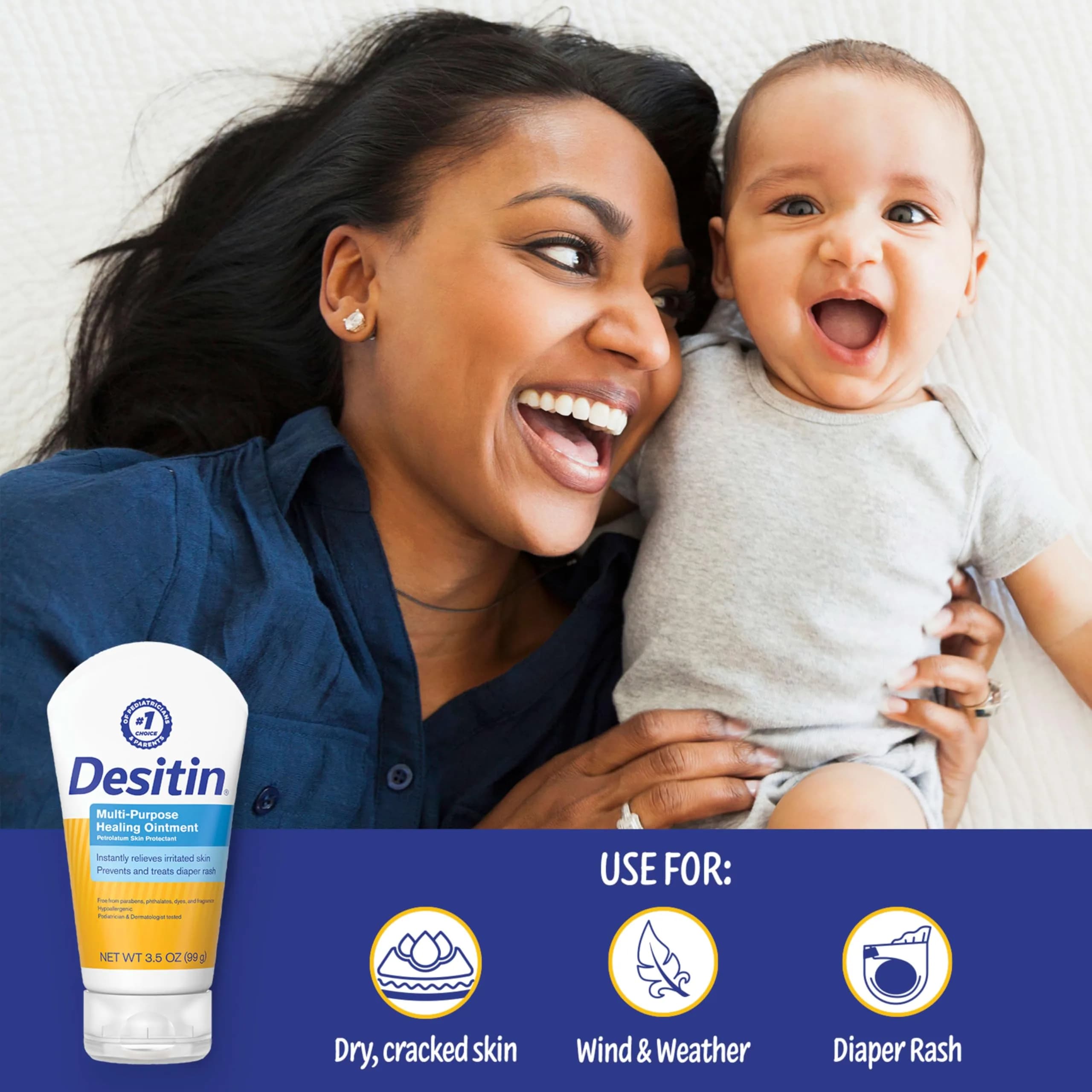 Desitin Multipurpose Healing Ointment 103 ml (3.5 oz) | Skin Protectant for Diaper Rash, Dry Skin, Chafing, Minor Burns - view 5