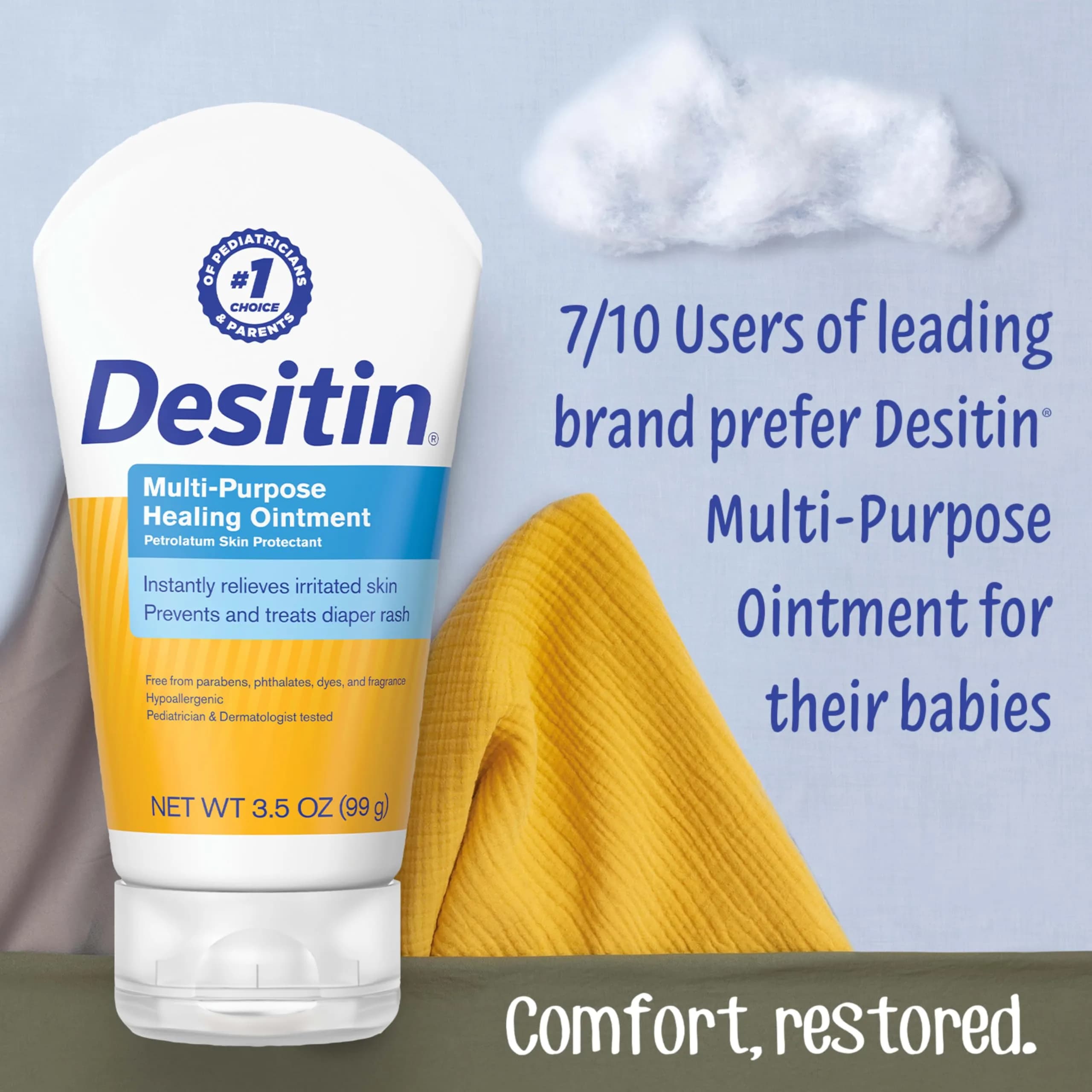 Desitin Multipurpose Healing Ointment 103 ml (3.5 oz) | Skin Protectant for Diaper Rash, Dry Skin, Chafing, Minor Burns - view 2