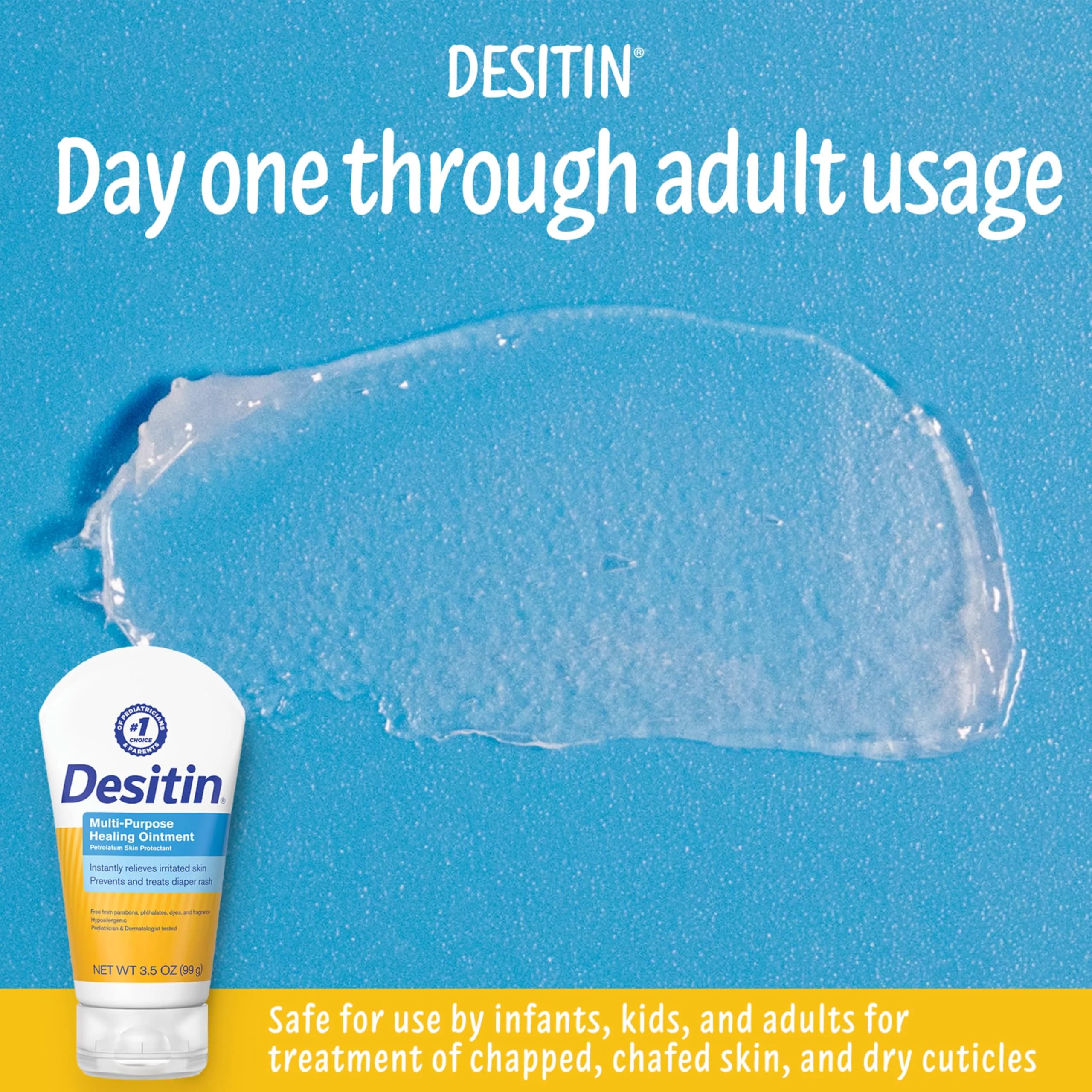 Desitin Multipurpose Healing Ointment 103 ml (3.5 oz) | Skin Protectant for Diaper Rash, Dry Skin, Chafing, Minor Burns - view 3