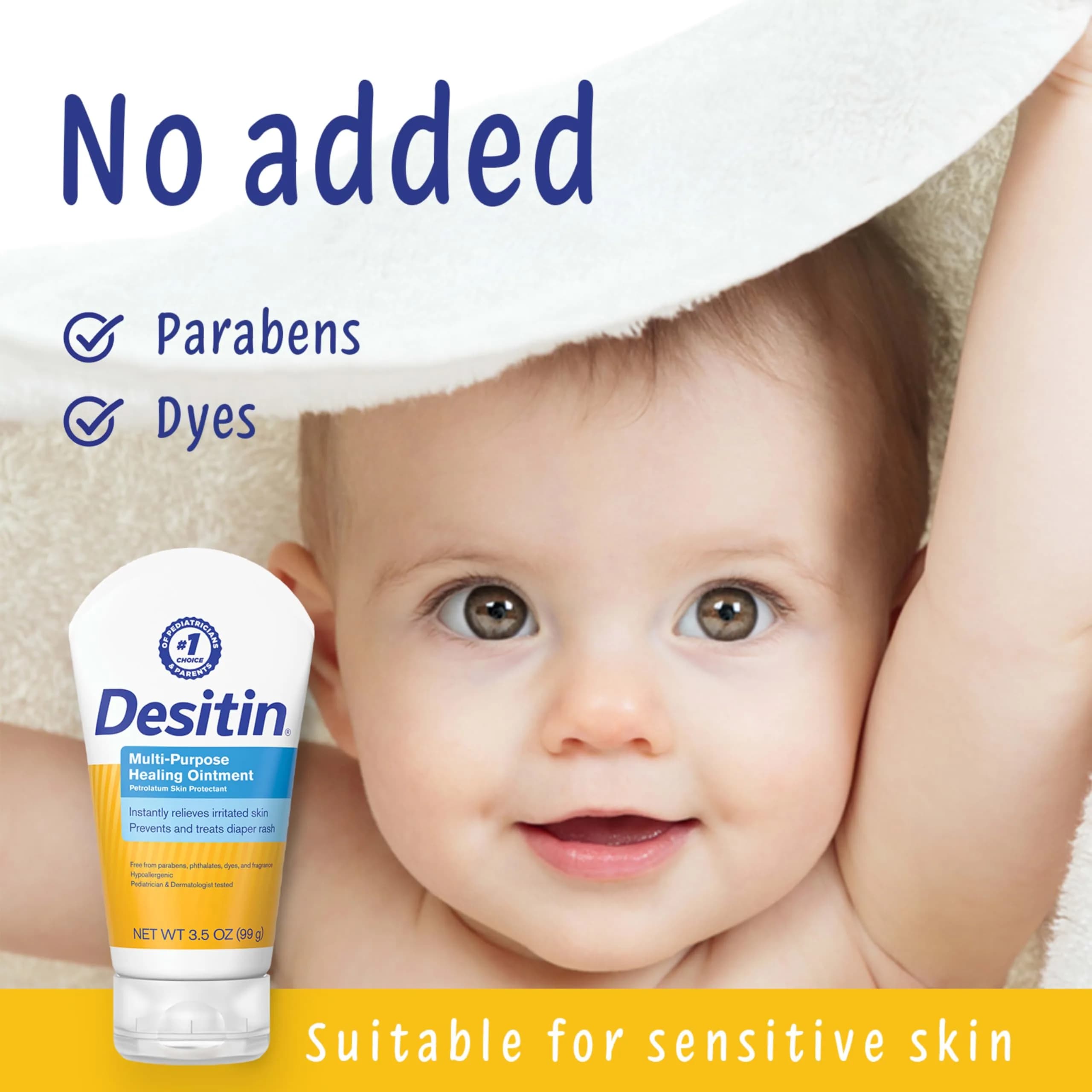 Desitin Multipurpose Healing Ointment 103 ml (3.5 oz) | Skin Protectant for Diaper Rash, Dry Skin, Chafing, Minor Burns - view 4