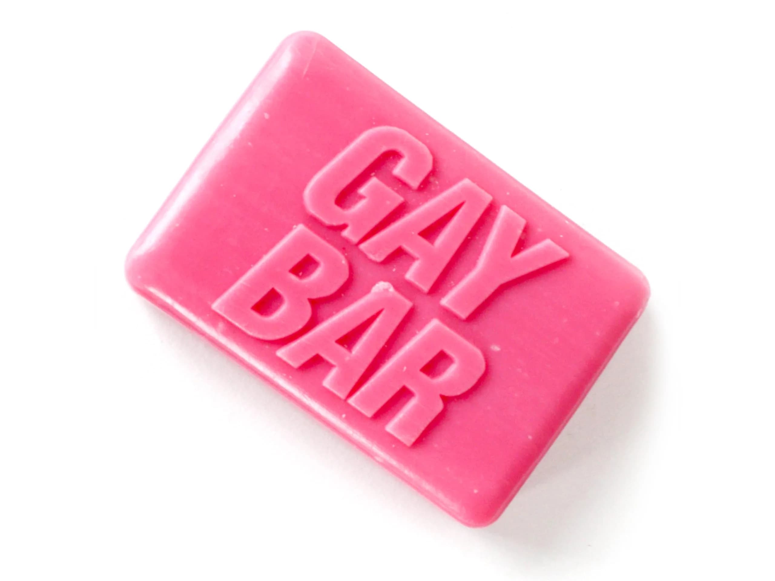 Gift Republic Gay Bar Soap Novelty Pride Soap 1 Count | Rose Scented Bright Pink Soap for Bathroom Fun