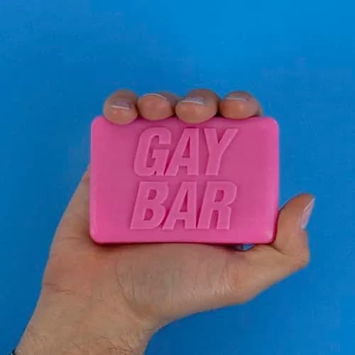 Gift Republic Gay Bar Soap Novelty Pride Soap 1 Count | Rose Scented Bright Pink Soap for Bathroom Fun thumbnail 2