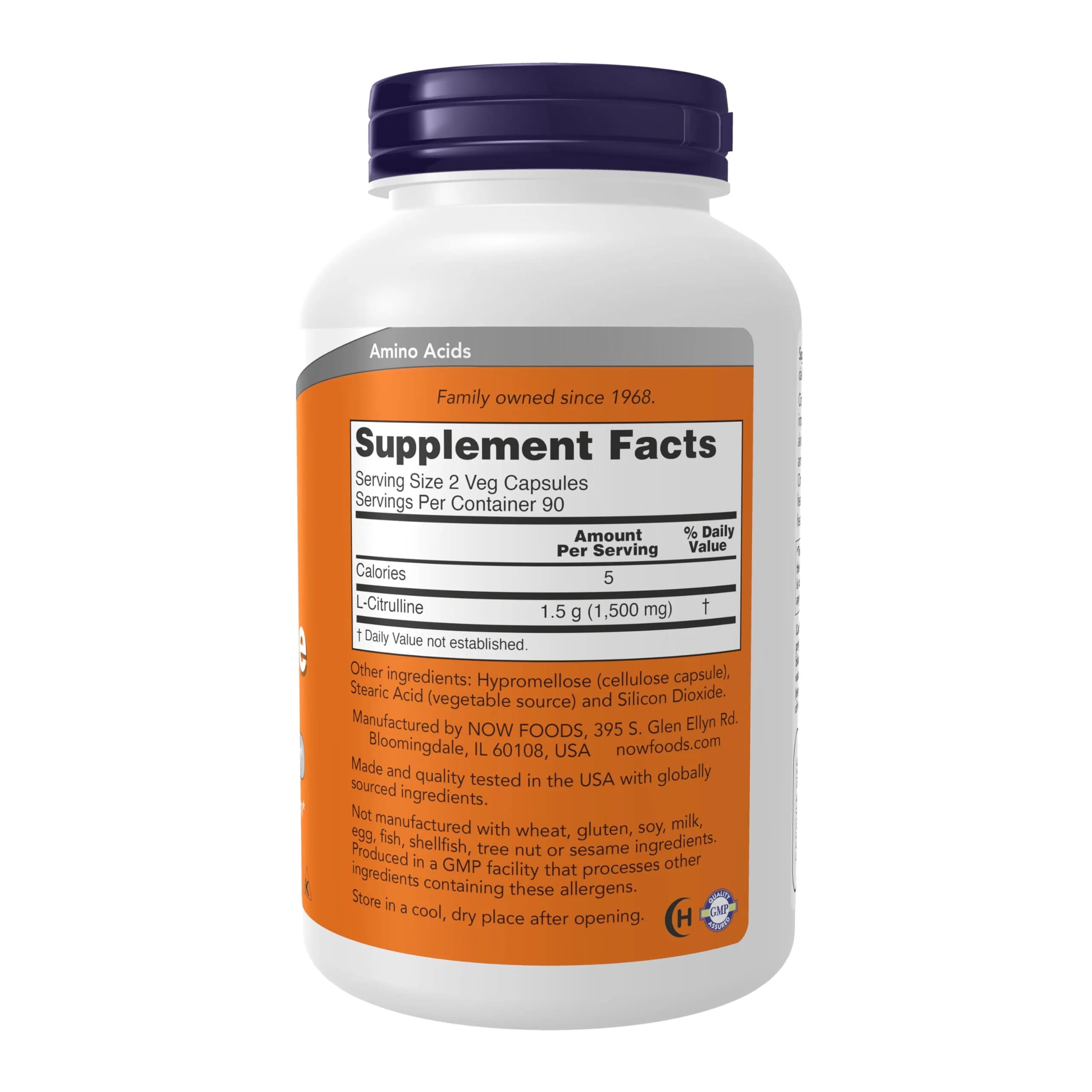 NOW Foods L-Citrulline 750 mg Veg Capsules | Supports Protein Metabolism & Immune Function (180 Count) - view 2