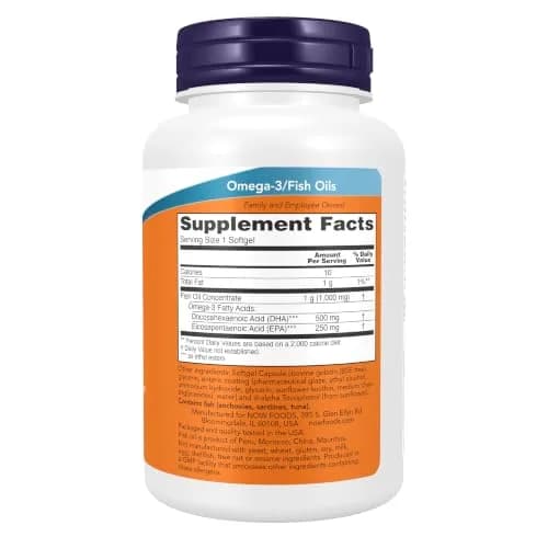 NOW DHA-500 with 250 EPA, Molecularly Distilled | Enteric Coated Fish Oil Softgels for Heart & Brain (90 Count) thumbnail 2