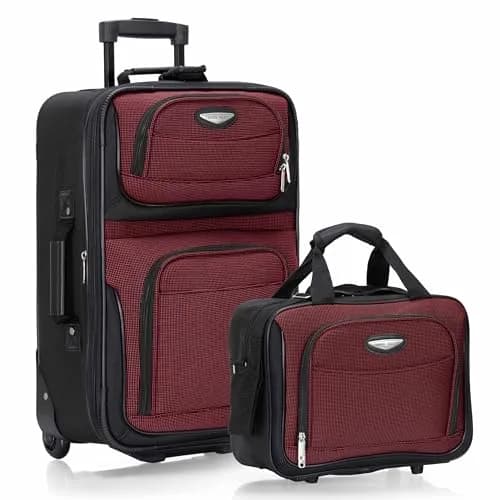 Travel Select Amsterdam Softside Expandable Luggage with Rolling Wheels, Red, 2-Piece Set (15/21) | Durable & Expandable Suitcase thumbnail 1
