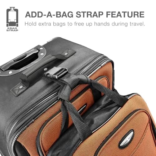 Travel Select Amsterdam Softside Expandable Luggage with Rolling Wheels, Red, 2-Piece Set (15/21) | Durable & Expandable Suitcase thumbnail 4