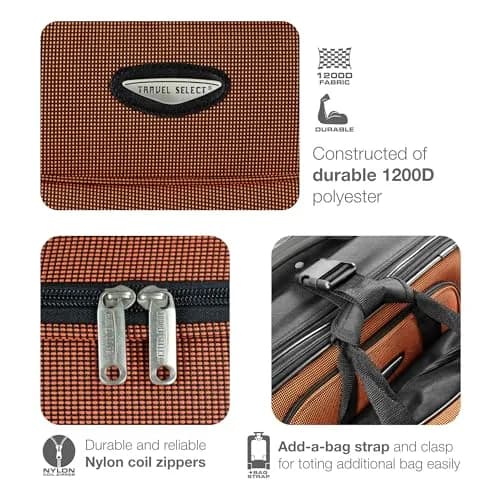 Travel Select Amsterdam Softside Expandable Luggage with Rolling Wheels, Red, 2-Piece Set (15/21) | Durable & Expandable Suitcase thumbnail 5