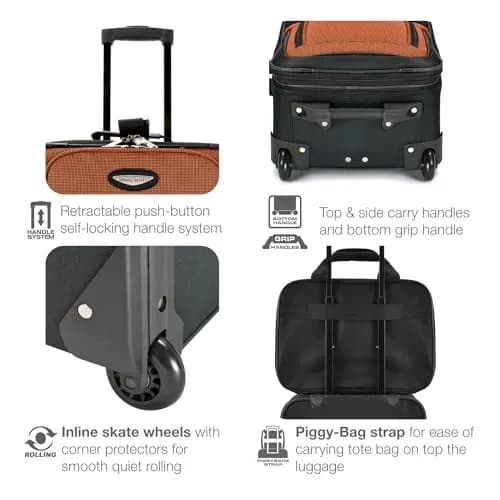 Travel Select Amsterdam Softside Expandable Luggage with Rolling Wheels, Red, 2-Piece Set (15/21) | Durable & Expandable Suitcase thumbnail 6