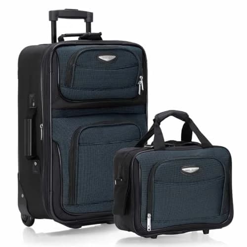 Travel Select Amsterdam Softside Expandable Luggage with Rolling Wheels, Navy, 2-Piece Set (15/21) | Lightweight & Expandable thumbnail 1