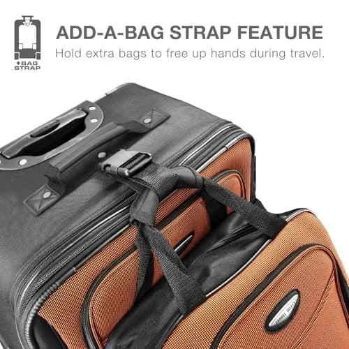 Travel Select Amsterdam Softside Expandable Luggage with Rolling Wheels, Navy, 2-Piece Set (15/21) | Lightweight & Expandable thumbnail 4