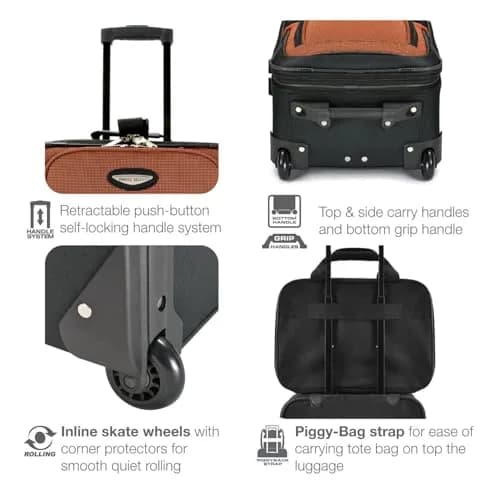 Travel Select Amsterdam Softside Expandable Luggage with Rolling Wheels, Navy, 2-Piece Set (15/21) | Lightweight & Expandable thumbnail 7
