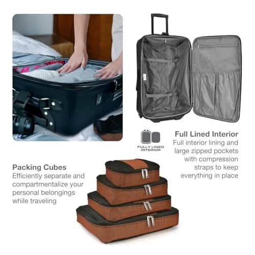 Travel Select Amsterdam Softside Expandable Luggage with Rolling Wheels, Navy, 2-Piece Set (15/21) | Lightweight & Expandable thumbnail 8