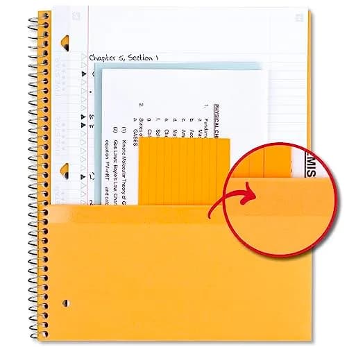 Five Star Spiral Notebook 1 Subject 100 Sheets 8.5" x 11" Fire Red | College Ruled Paper with Study App thumbnail 4