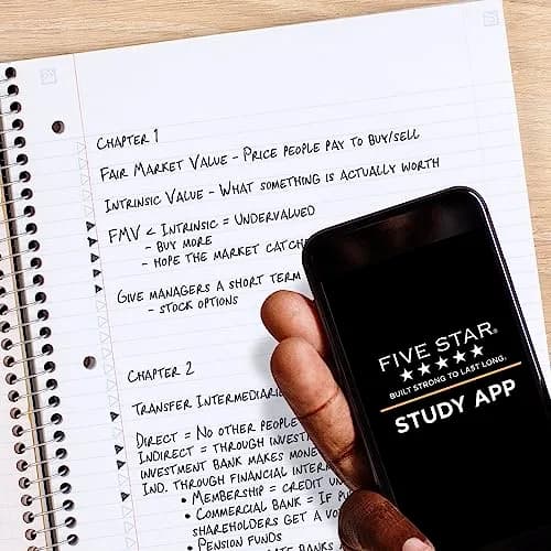 Five Star Spiral Notebook 1 Subject 100 Sheets 8.5" x 11" Fire Red | College Ruled Paper with Study App thumbnail 2