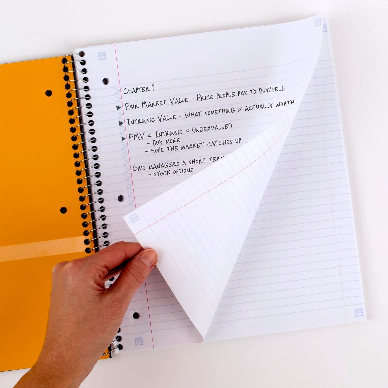 Five Star Spiral Notebook 1 Subject 100 Sheets 8.5" x 11" Fire Red | College Ruled Paper with Study App - view 3