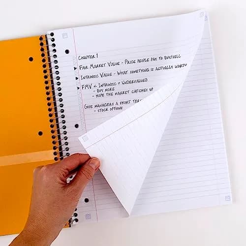 Five Star Spiral Notebook 1 Subject 100 Sheets 8.5" x 11" Fire Red | College Ruled Paper with Study App thumbnail 3