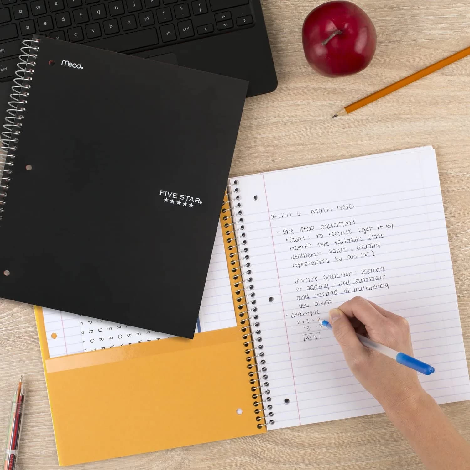 Five Star Spiral Notebook 5 Subject 200 Sheets (8.5" x 11") | Water-Resistant Cover - view 7