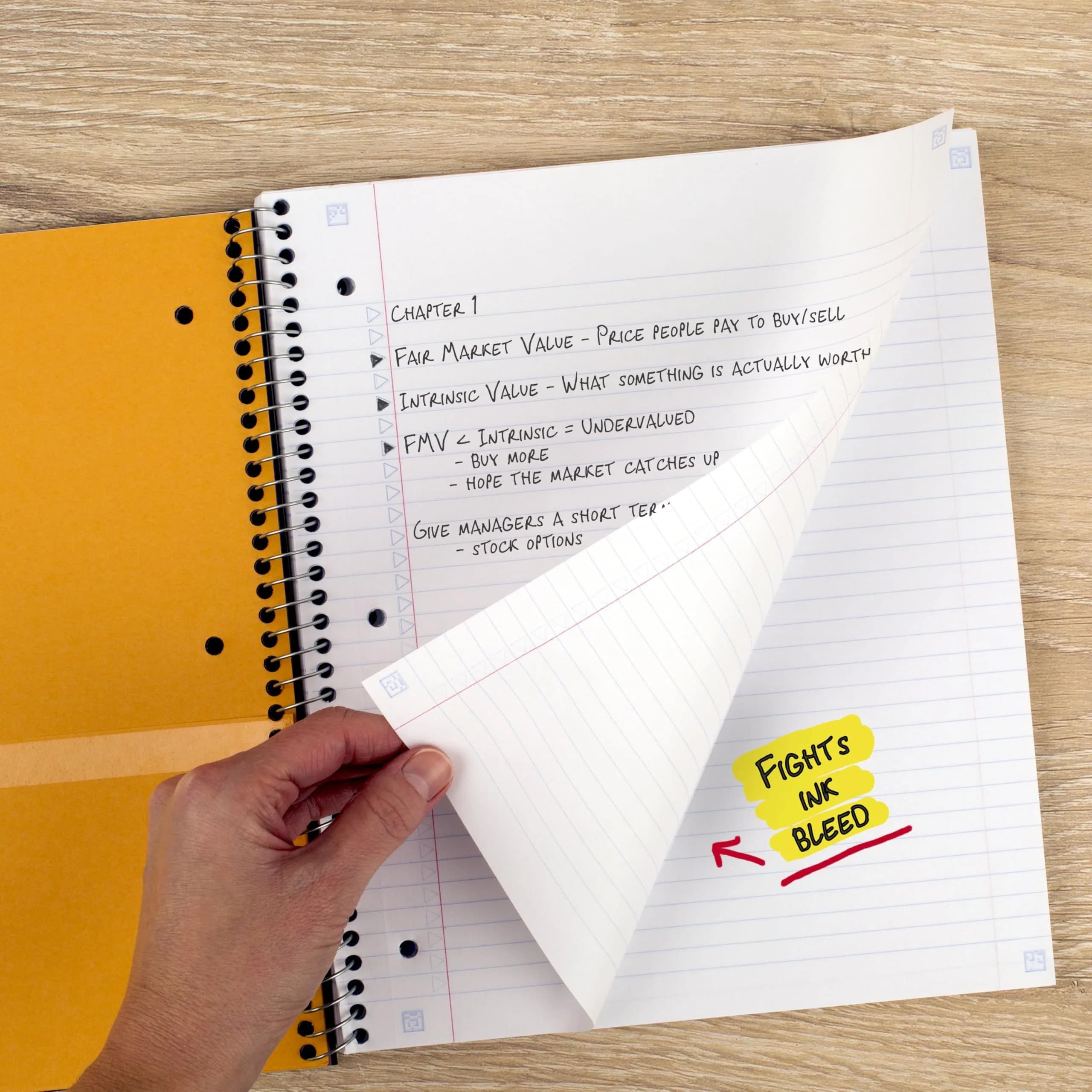 Five Star Spiral Notebook 5 Subject 200 Sheets (8.5" x 11") | Water-Resistant Cover - view 4