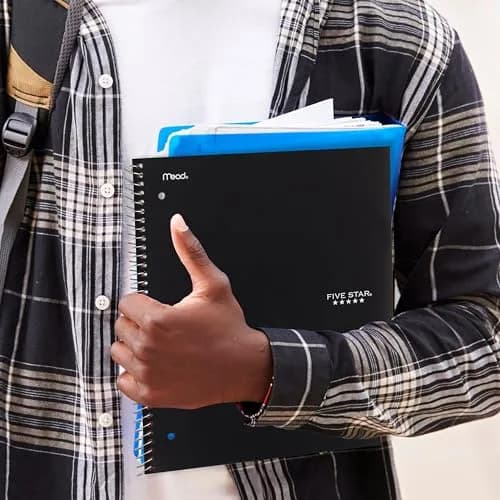 Five Star Spiral Notebook, 1 Subject, College Ruled, 100 Sheets, 200 Pages Total, Black | SFI Certified Paper & Study App Integration thumbnail 7