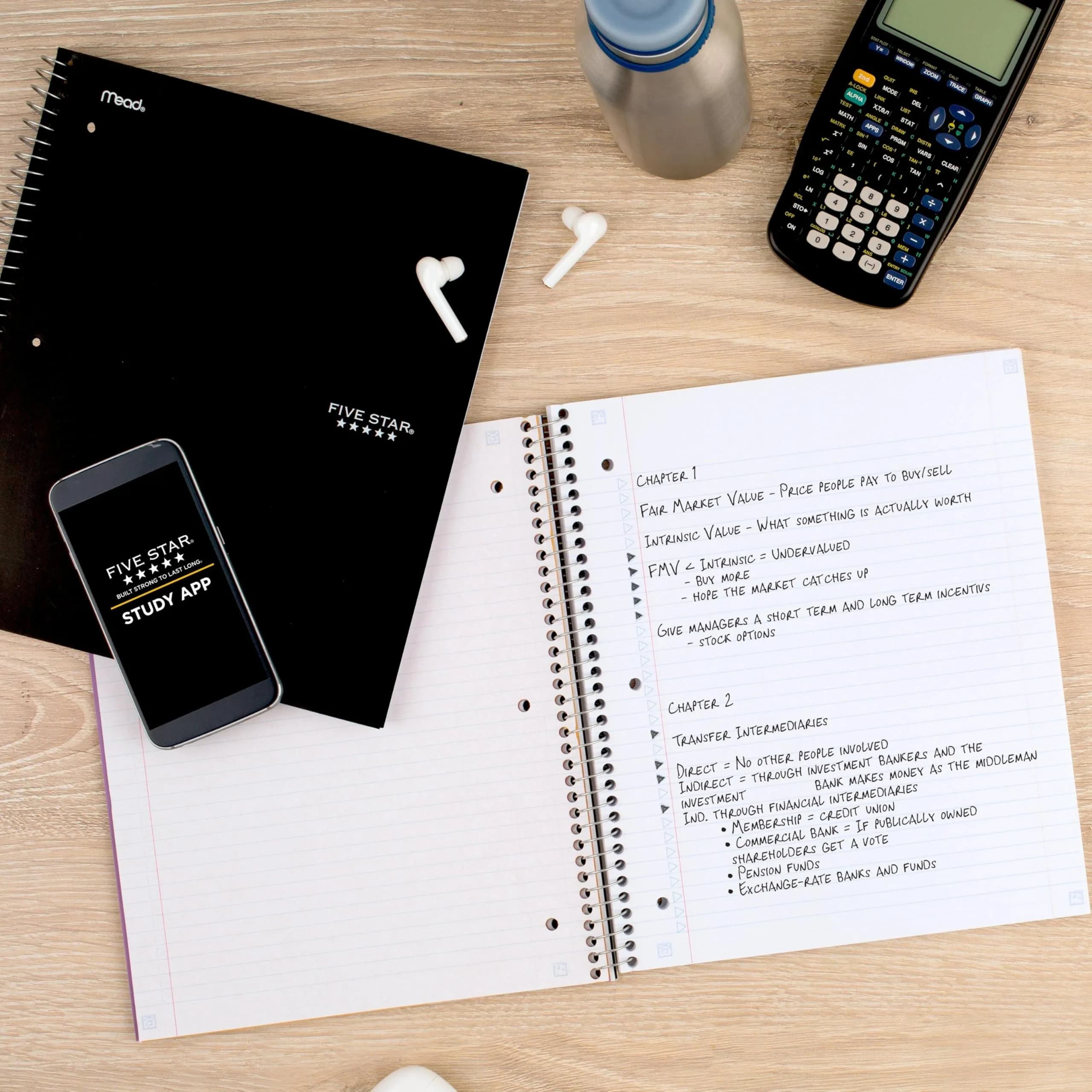 Five Star Spiral Notebook, 1 Subject, College Ruled, 100 Sheets, 200 Pages Total, Black | SFI Certified Paper & Study App Integration - view 8