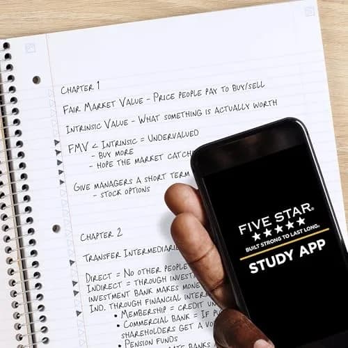 Five Star Spiral Notebook, 1 Subject, College Ruled, 100 Sheets, 200 Pages Total, Black | SFI Certified Paper & Study App Integration thumbnail 3
